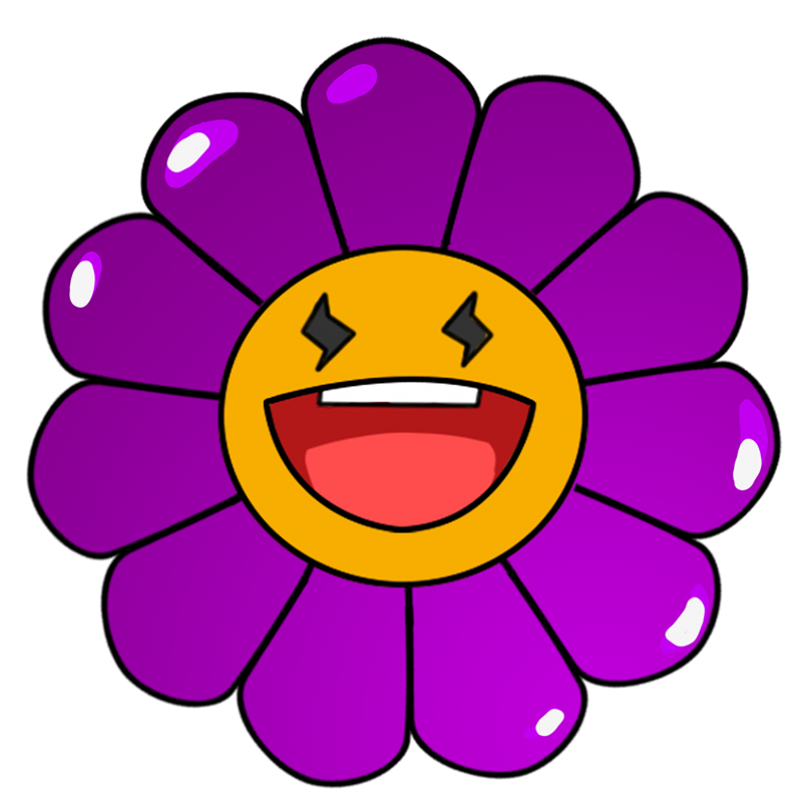 紫色的卡通小雏菊
